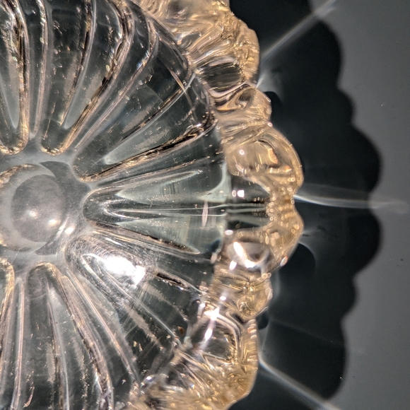 Vintage Midcentury Modern Hazel Atlas Starburst Flower Mold Glass Ashtray 1950s - Picture 5 of 8